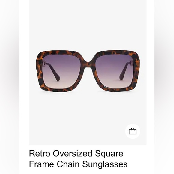 Express Retro oversized square frame chain sunglasses - Picture 10 of 16